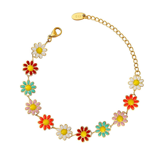 Colorful Daisy Bloom Bracelet