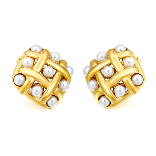 Alicia Stud Pearls Earrings