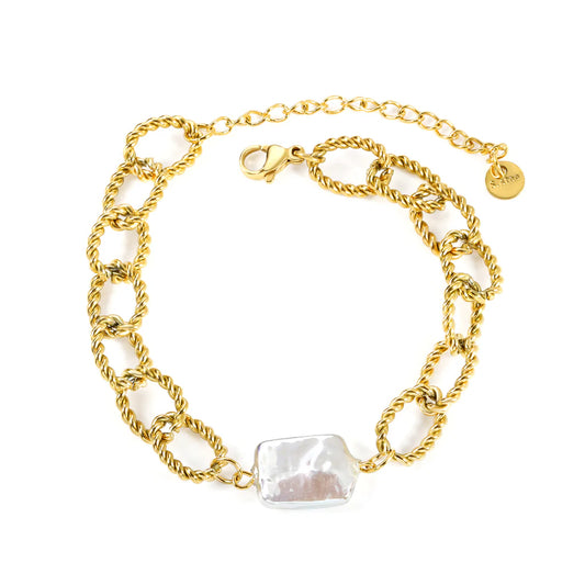 Baroque Inspired Pearl Twisted Chain