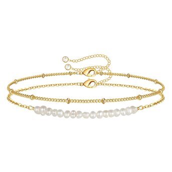 Pearls Double chain Bracelet